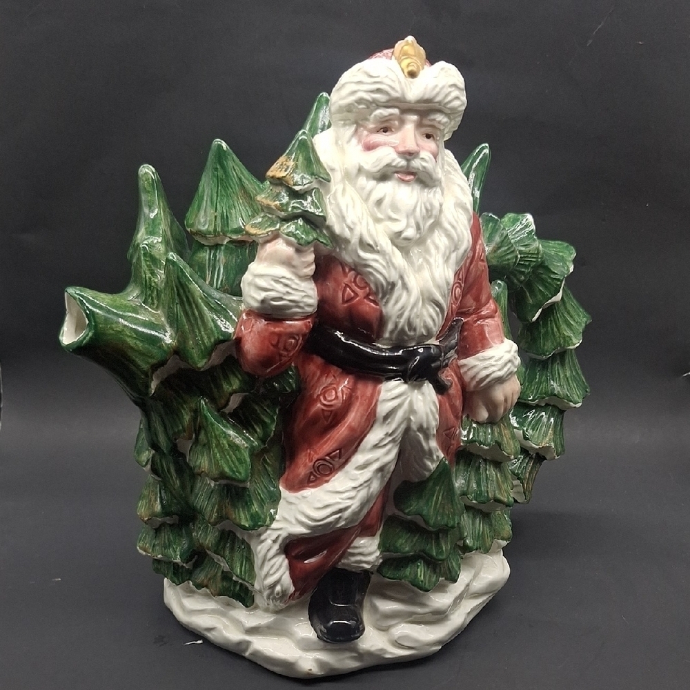 Vintage Omnibus Woodland Santa And Bear Teapot 1990 35oz